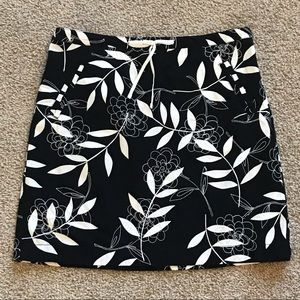 Loft Ann Taylor Black & White Embroidered Skirt